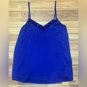 Anthropologie Floreat Purple Blue Velvet Trim Cami Top Size Small